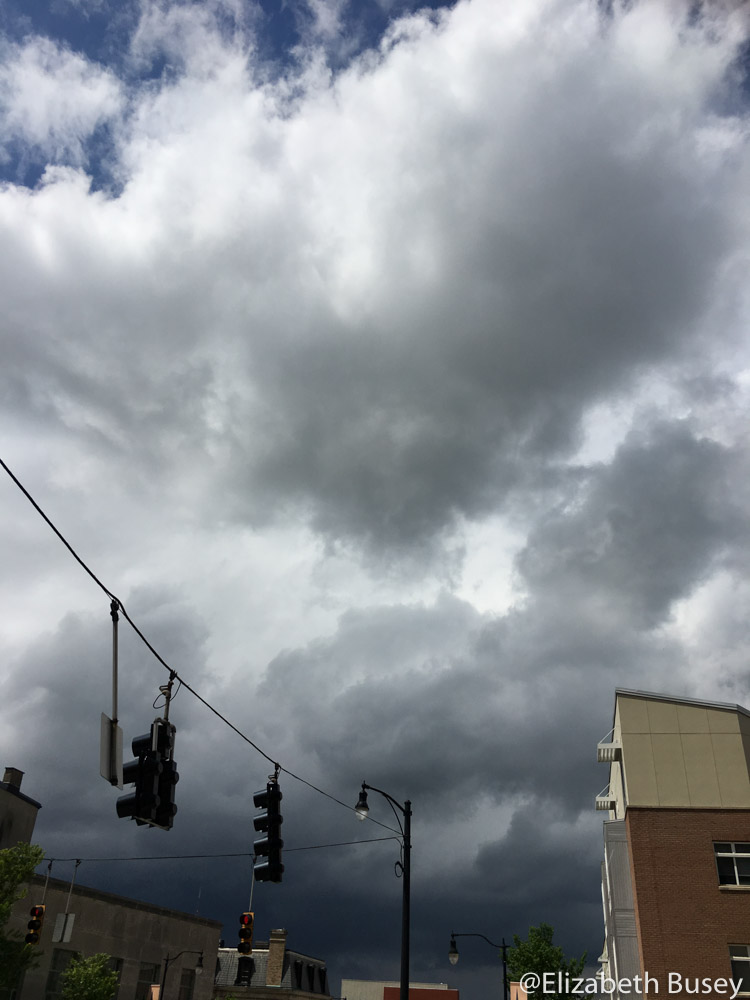 heavy clouds over Woodburn neighborhood in Cincinnati
