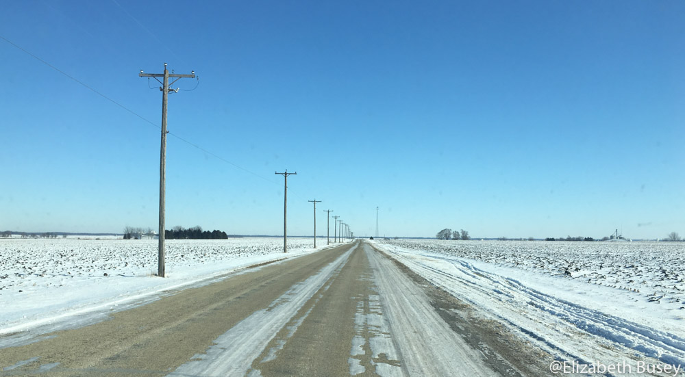 snow covered county road